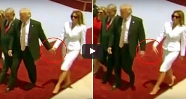بالفيديو...دونالد ترامب بموقف محرج بسبب زوجته ولماذا ضربته؟