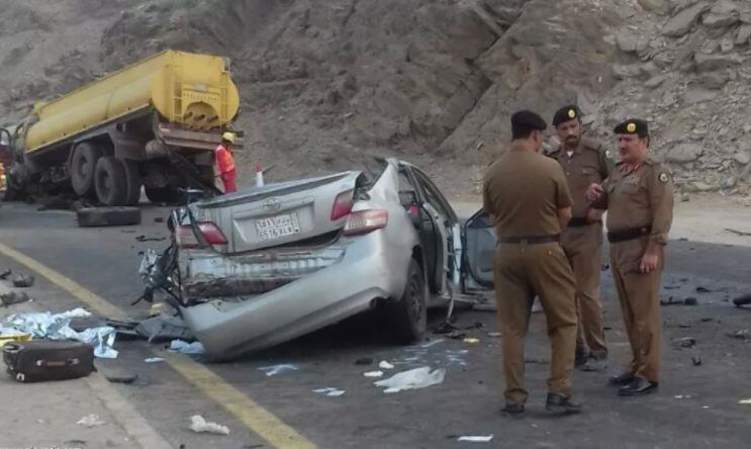 حادث مروع بالسعودية ينهي حياة 4 أشخاص داخل كامري