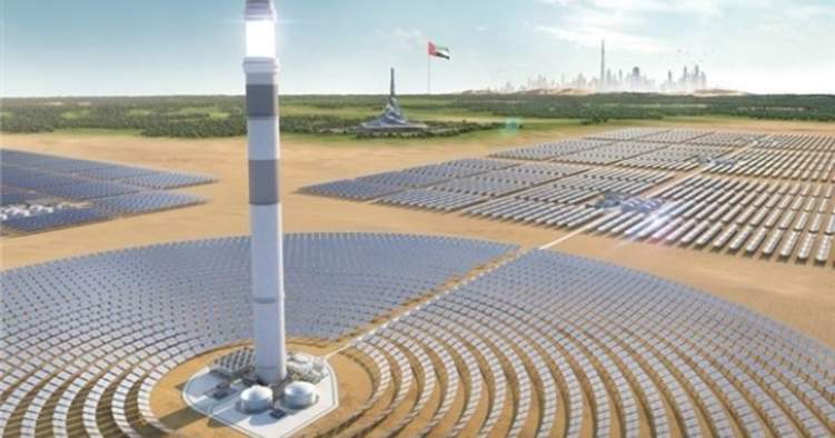 الانتهاء من صب خرسانة أطول برج لإنتاج الطاقة الشمسية في العالم بدبي