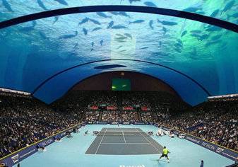 بالصور.. أحدث مشروعات دبي.. ملعب تنس تحت الماء!