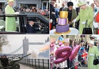 احتفالات عارمة في انحاء المملكة احتفالا بعيد ميلاد الملكة ال90