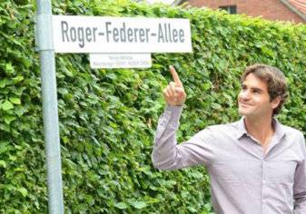 بالصور.. شارع روجيه فيدرر.. تكريم خاص لأسطورة التنس