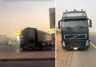 مرور نجران يلقي القبض على قائد شاحنة متهور بعد ما فعله في الرياض (صور)