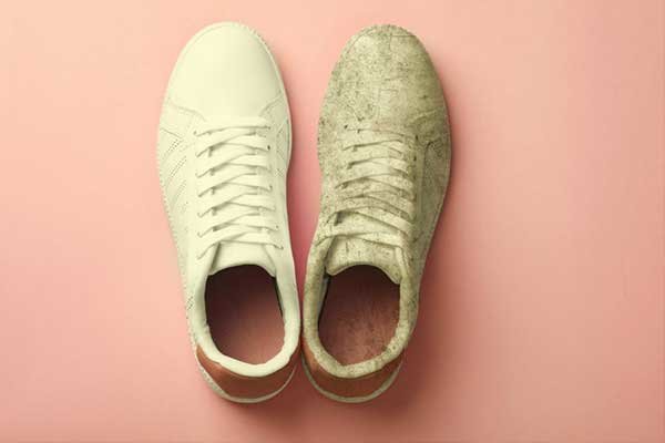 الحذاء الأبيض الرياضي